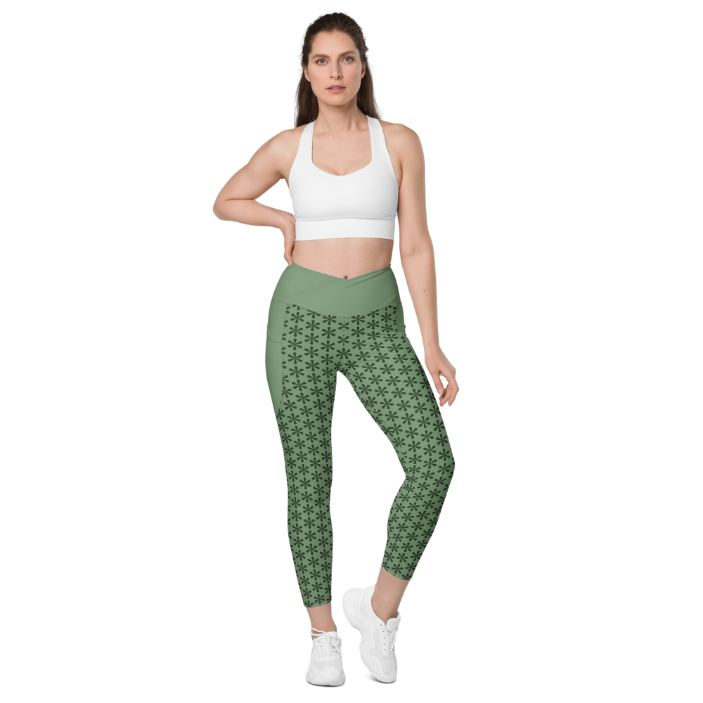 Crossover leggings with pockets