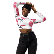 Rose Recycled long-sleeve crop top